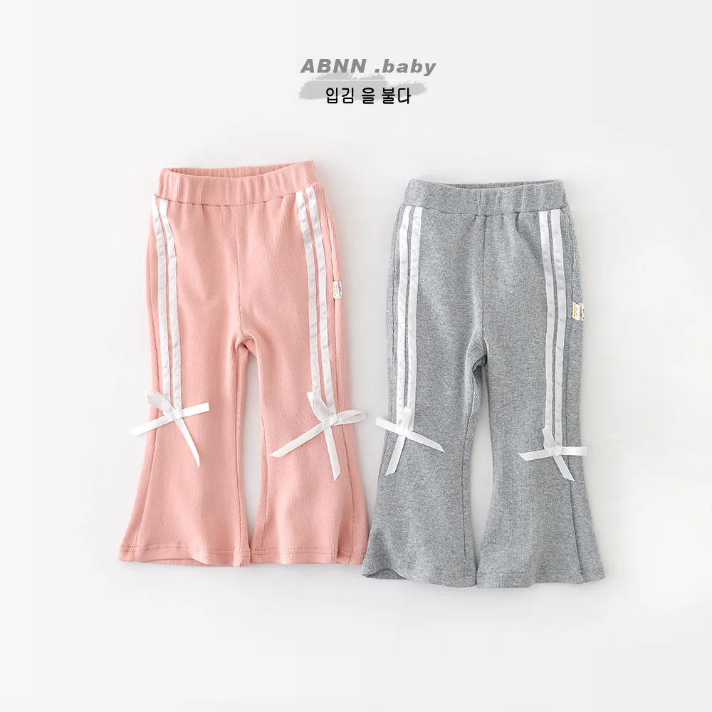 

Baby autumn Korean version pants for girls go out foreign style slim flared pants princess casual trousers