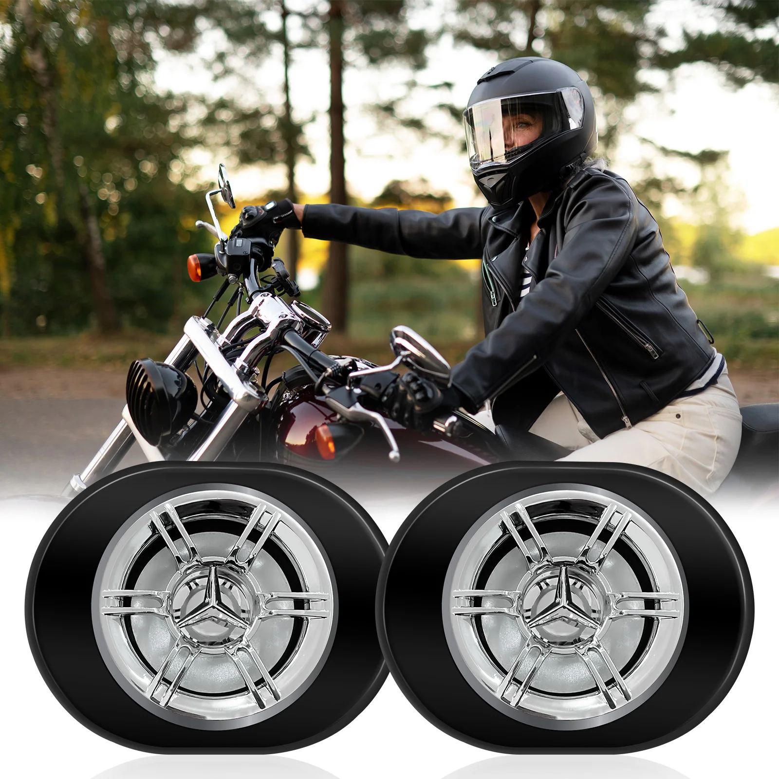 مكبر صوت لمقود الدراجة النارية/بلوتوث مدمج/مشغل MP3/جهاز تحكم عن بعد لاسلكي مقاوم للماء، مناسب للدراجات النارية