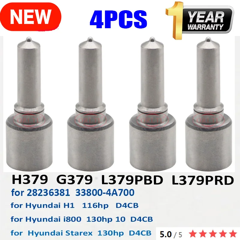 4PCS G379 H379 L379PBD L379PRD for Hyundai 33800 4A700 28236381 33800-4A700 Euro 5 Injector Spare Parts Nozzle