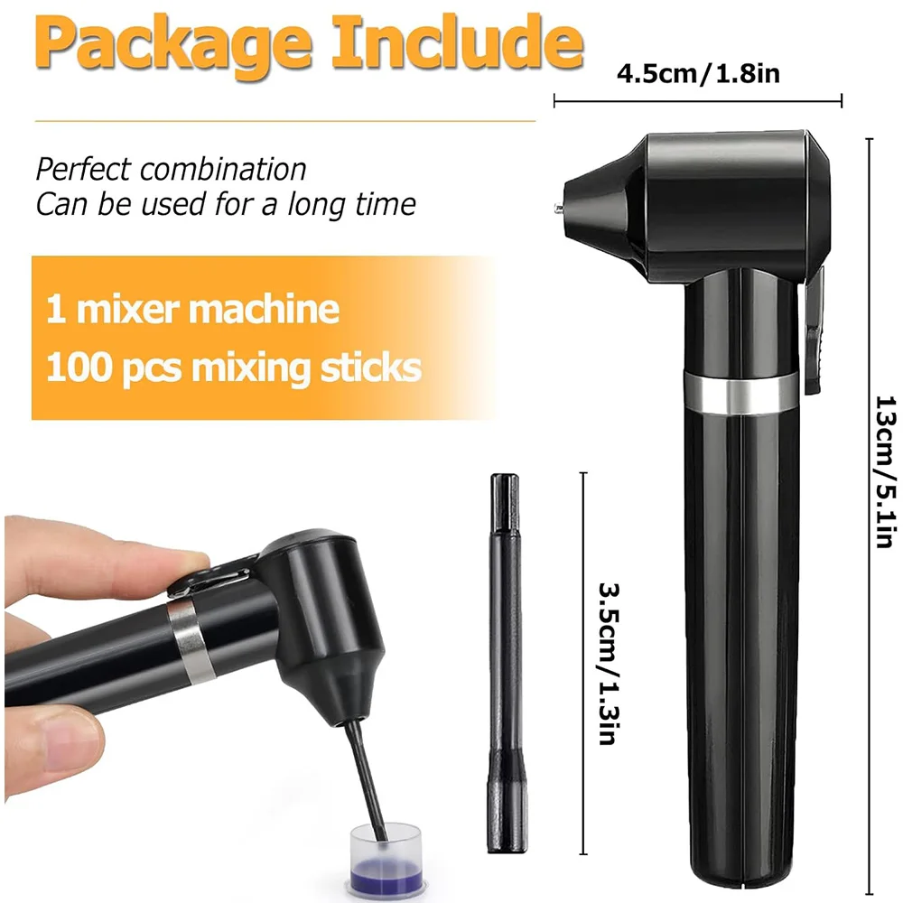 Ink Mixer - Pigment Mixer with 5 Ink Mixing Sticks, Black Electric Ink Mixer, Color Mixer for Makeup Tattoos