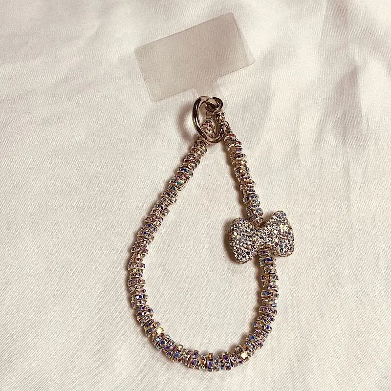 Mobile Phone Lanyard Crystal Diamond Bracelet Full Diamond Pendant Pearl Heart Phone Case Lanyard