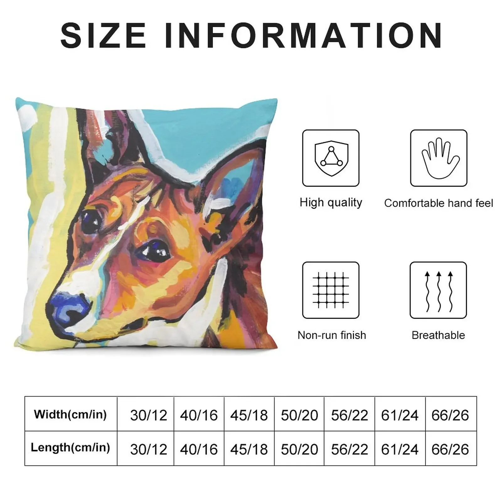 Basenji Bright colorful pop dog art Throw Pillow Custom Cushion Cusions Cover pillow