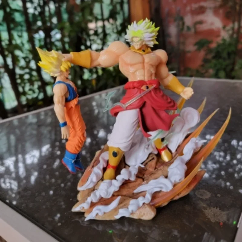 Broly VS Goku Figuras, Anime Dragon Ball Statue, Gk Son Goku, Figurinhas de PVC, Brinquedo de Coleção, Enfeites, Presentes, 18cm