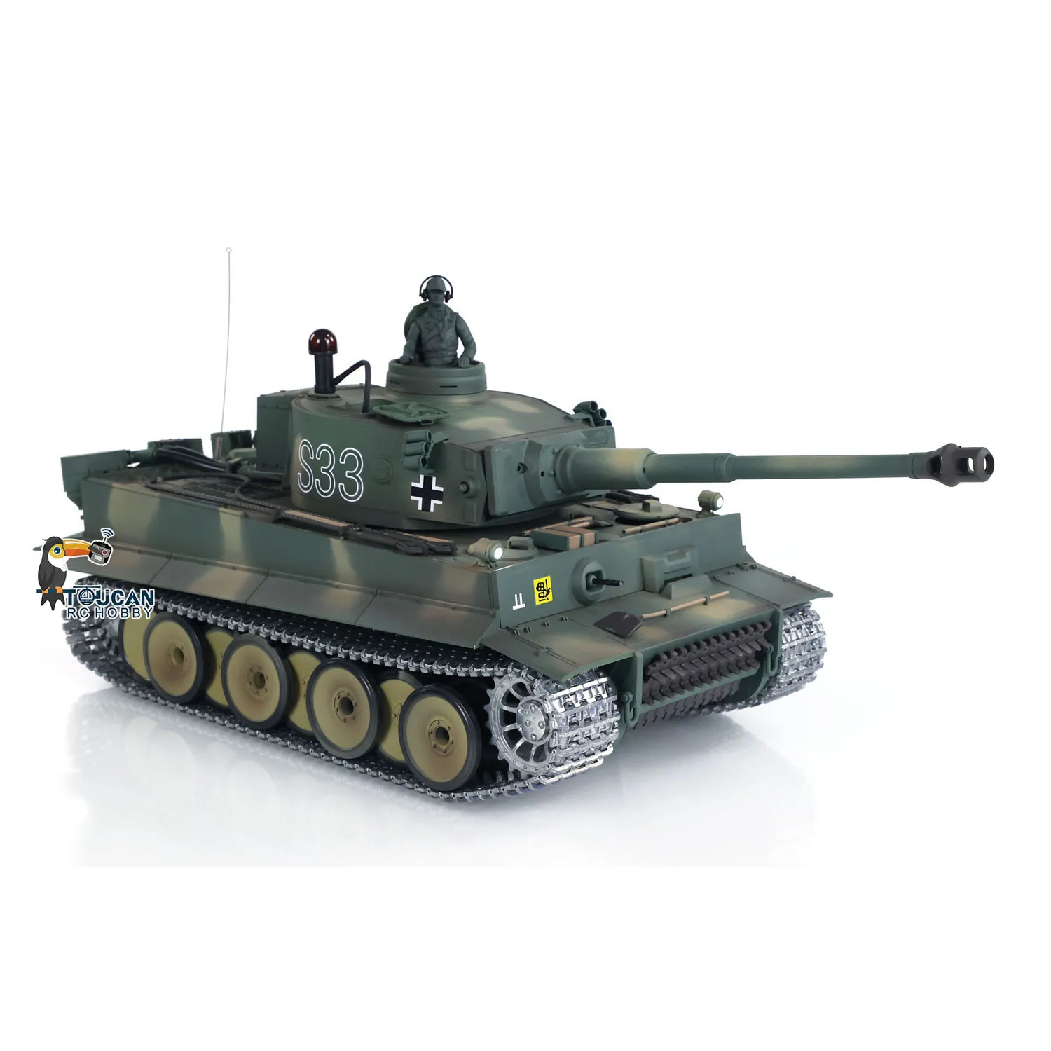 Heng Long 1/16 RC Tank German Tiger I 7.0 3818 S33 RTR RC Toys Model Remote Control Tank Battery Radio BB Pellets Smoking Model