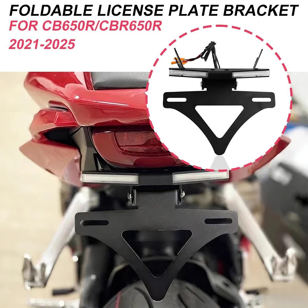 

Motorcycle License Plate Frame Fender Eliminator Kit Stabilizer License Plate Frame Suitable For Honda CB650R CBR650R 2021-2025