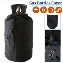 Cubierta de botella de Gas para tanque de propano al aire libre, tela Oxford negra, impermeable, a prueba de polvo y a prueba de rayos UV, cubierta de estufa de Gas para barbacoa y Camping