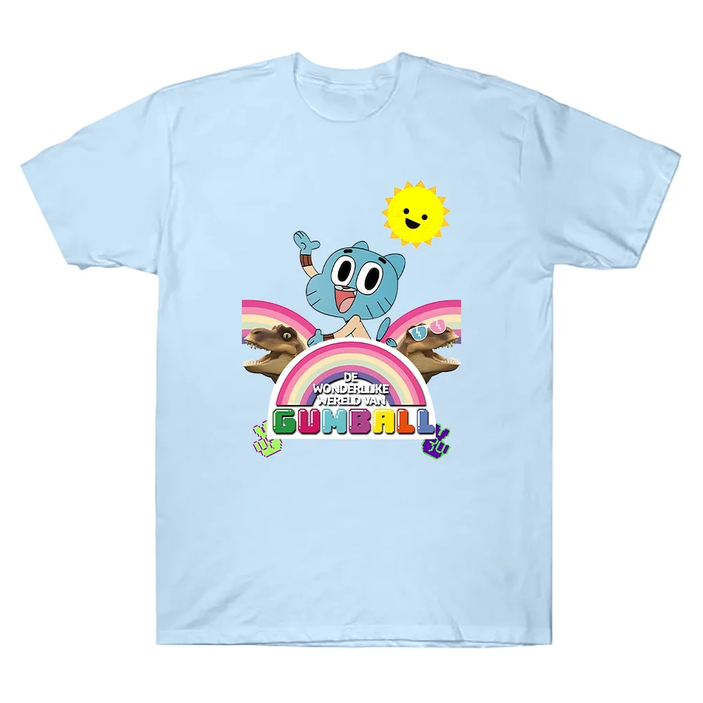 De Wonderlijke Wereld Van Gumball T-shirt The Amazing World of Gumball Cartoon Print Clothes Soft Cotton Creative Unisex T Shirt