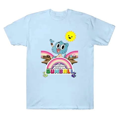 De Wonderlijke Wereld Van Gumball T-shirt The Amazing World of Gumball Cartoon Print Clothes Soft Cotton Creative Unisex T Shirt
