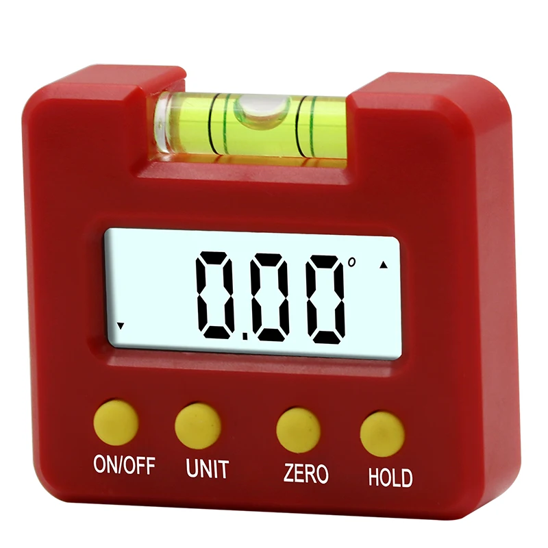 

Red Bottom Strong Magnetic Digital Inclinometer Tilt Angle Box Level Horizontal Angle Protractor for Measurement