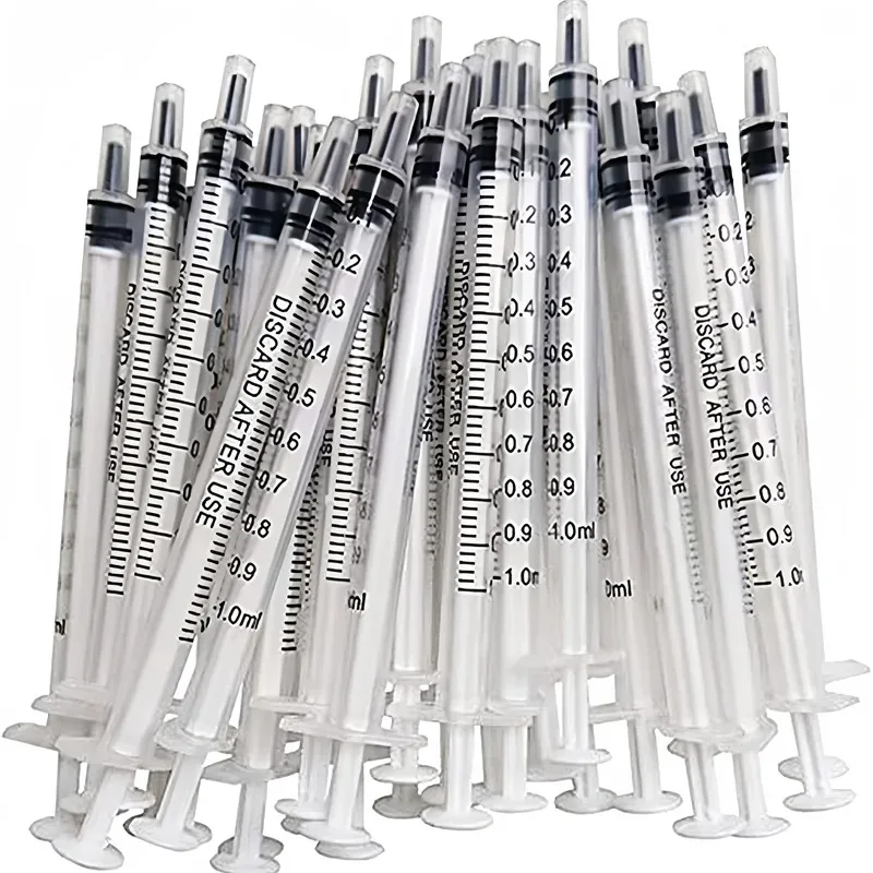 1ml 1cc Syringe No Needle Plastic Injector with Cap, Suitable for Pet Oral, Supplement, Oil or Glue Applicator, for Measuring or