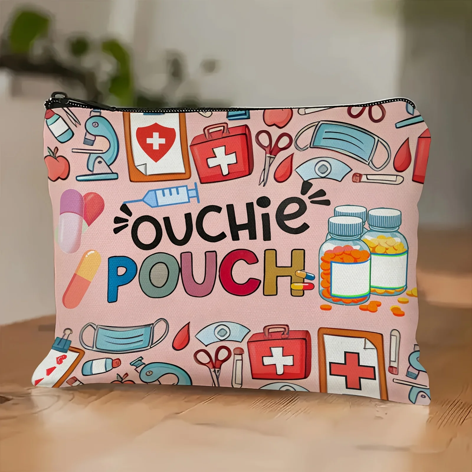 Aksesori Terinspirasi Kesehatan yang Menyenangkan. Kado Modis Portabel dengan Ritsleting, Tempat Pensil untuk Guru, dan Tas Penyimpanan untuk Makanan Ringan