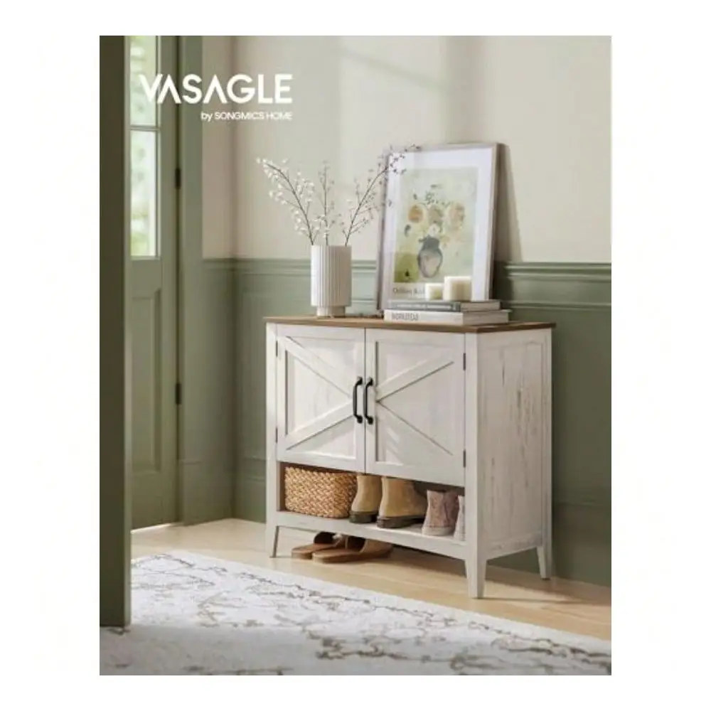 Collection Shoe Cabinet, 3Tier Shoe Storage Organiser, Traditional American Style Shoe Storage Unit, With HeightAdjustable Shel