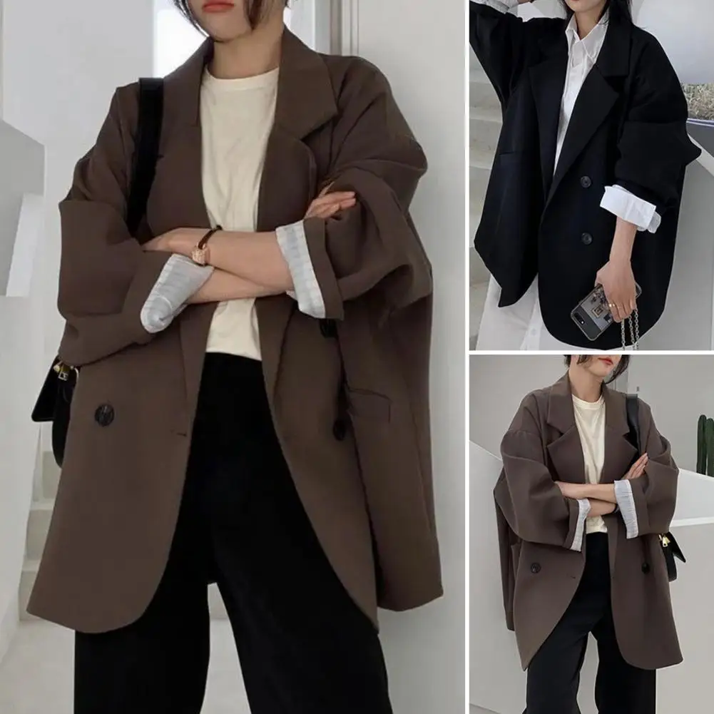 Suit Jacket Oversized Basic Style Office Lady Solid Color Formal Suit Coat Blazer Regular Length Casual Blazer for Office Костюм