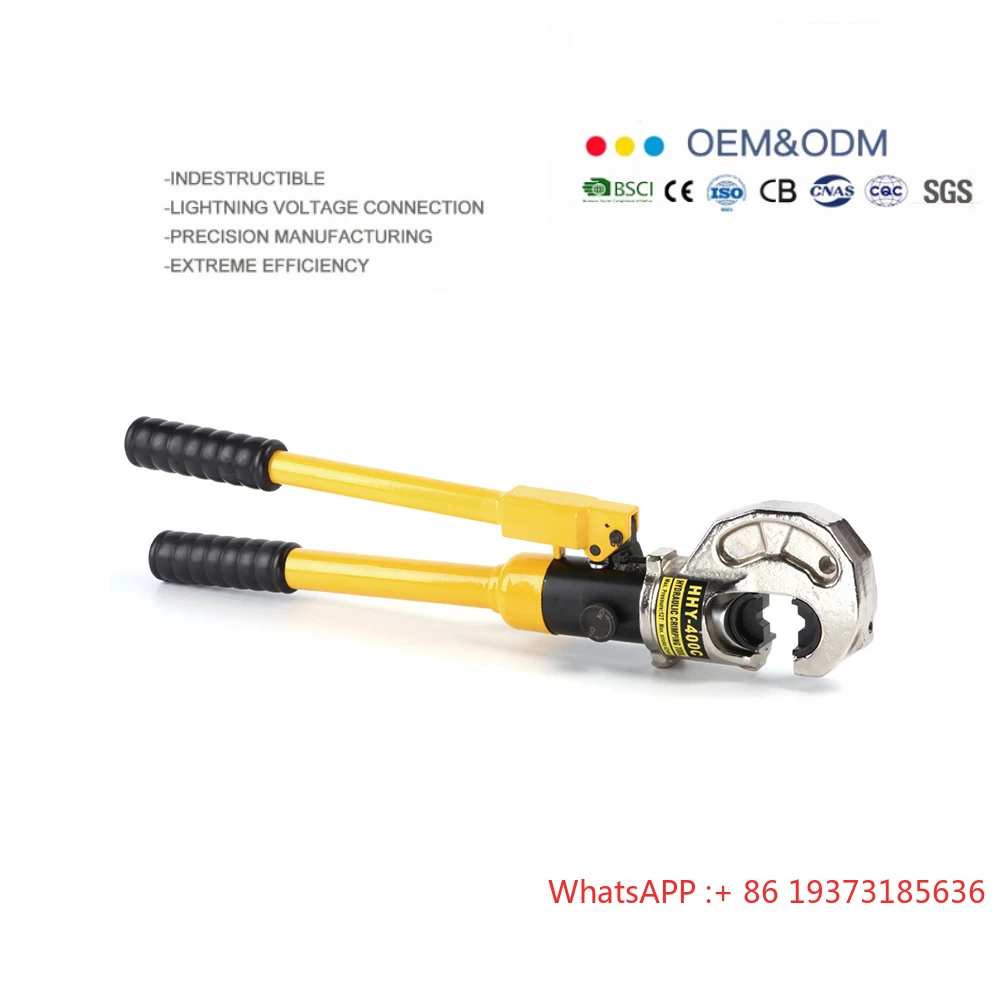 

HHY-400C Rotatable C Crimping Head Hand Operated 11 Ton Hydraulic Crimping Tools with Pressure Relief Valve