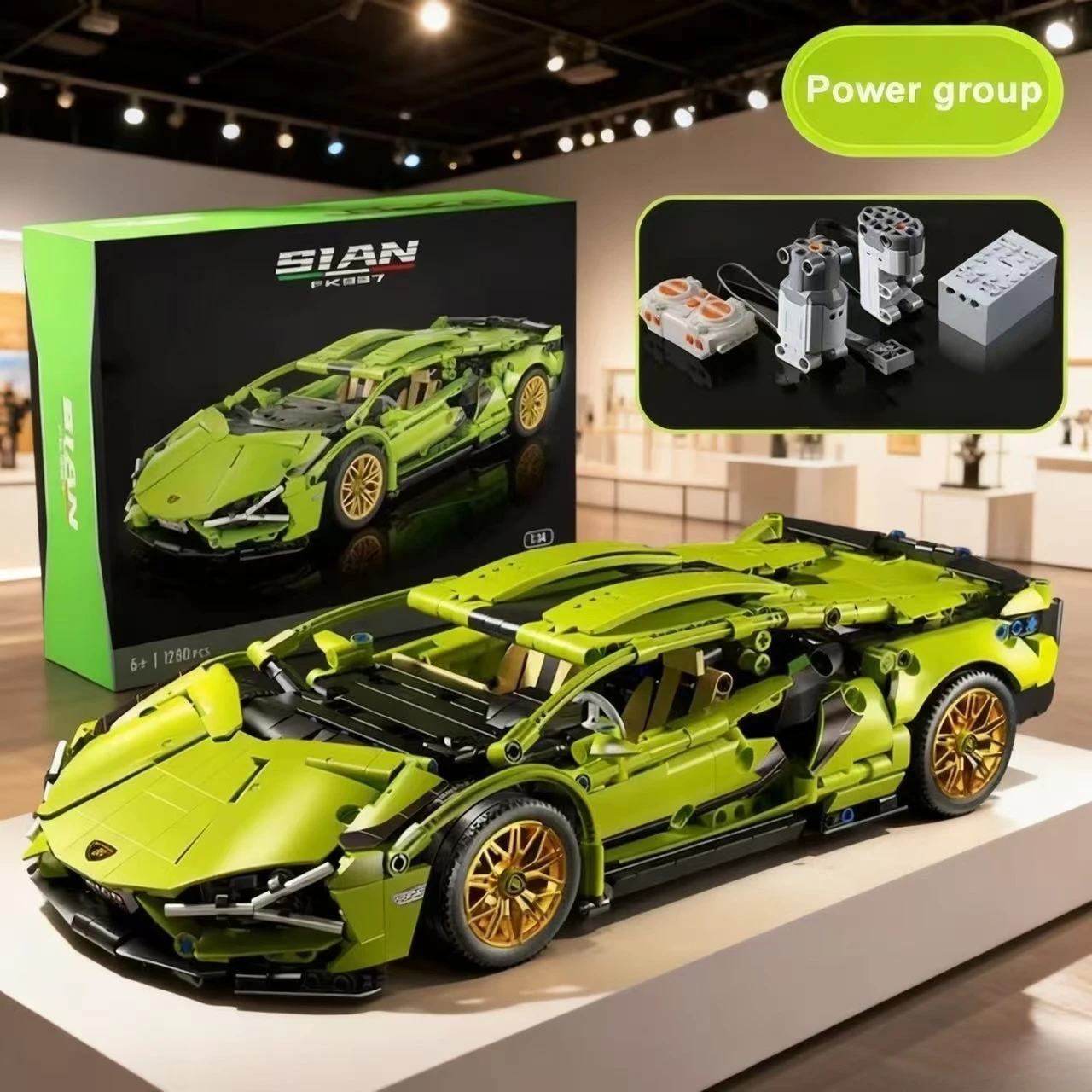 

Технический суперскоростной спортивный автомобиль, строительный блок, модель автомобиля с дистанционным управлением, сборка кирпича, декор стола, игрушки для детей, подарок для взрослых