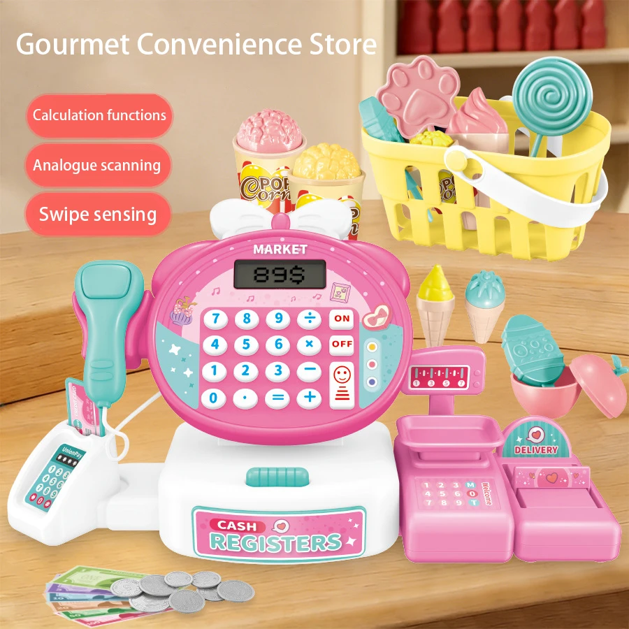 

Детский игровой дом, еда, круглосуточный магазин, кассовый аппарат, игрушка, имитация супермаркета, кассовый аппарат, компьютерный набор, мультяшная игрушка для девочек, подарок