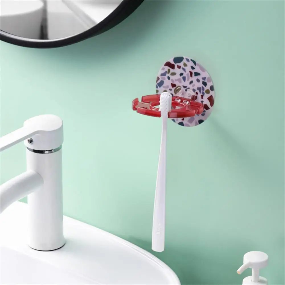 Toothbrush Holder Self Adhesive Waterproof ABS Toothbrush Toothpaste Rack Bathroom Organizer Tool