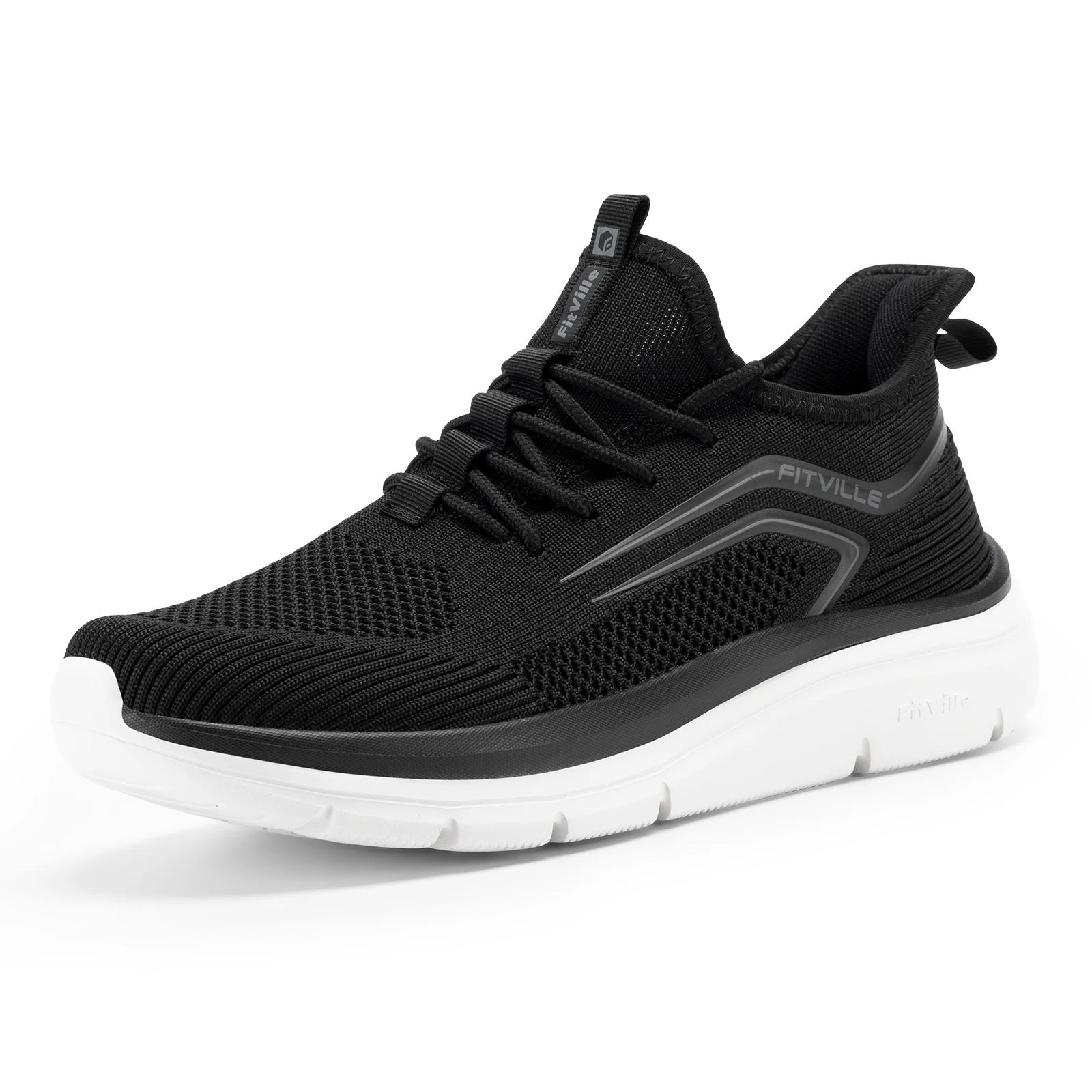 Thick Sole Running Shoes Men's Sneakers Cushioned Lightweight Wide Fit with Arch Support for Swollen Feet Outdoor Sneakers