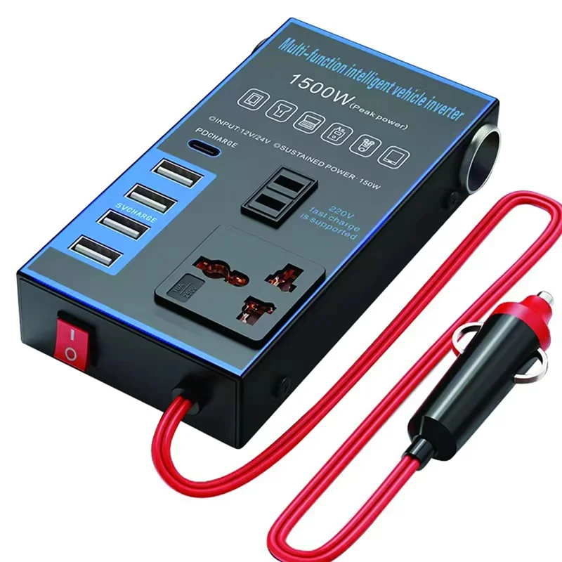 

12V 24V To 220V Car Power Inverter Truck Home Socket Car Inverter Auto Charger Converter Adapter