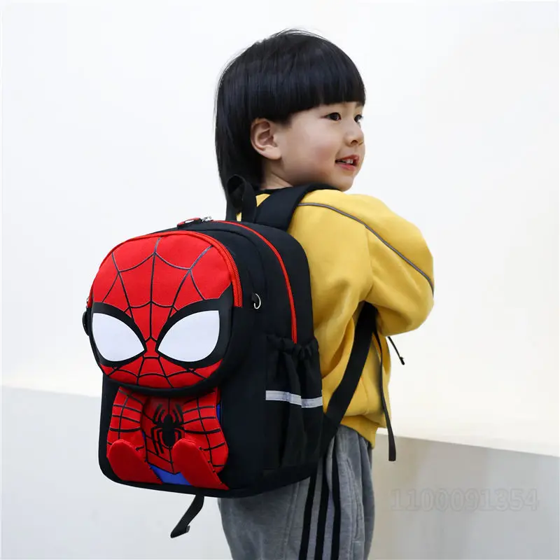 Bolsa escolar infantil Disney Marvel Cartoon, Homem-Aranha, Homem de Ferro, Mochila menino bonito, tendência de viagem