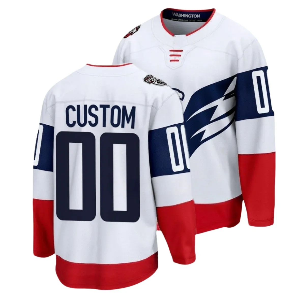 Jersey hoki es Washington pria kustom #8 Alexander Ovechkin #43 Tom Wilson #77 TJ Oshie #79 Charlie Lindgren