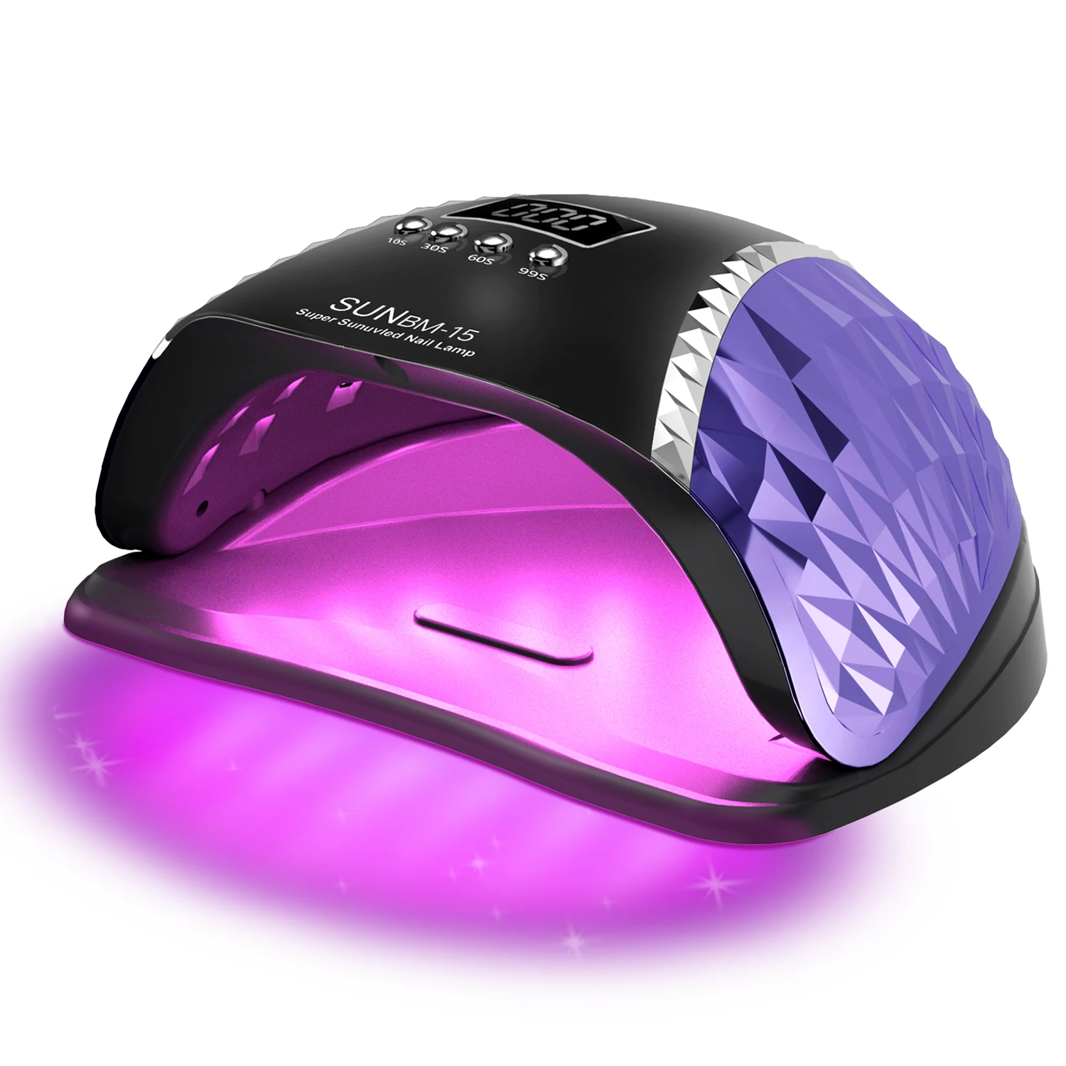 

66 светодиодная умная лампа для ногтей с автоматическим датчиком движения, 4 настройками таймера, съемным основанием и светодиодным дисплеем для эффективного отверждения