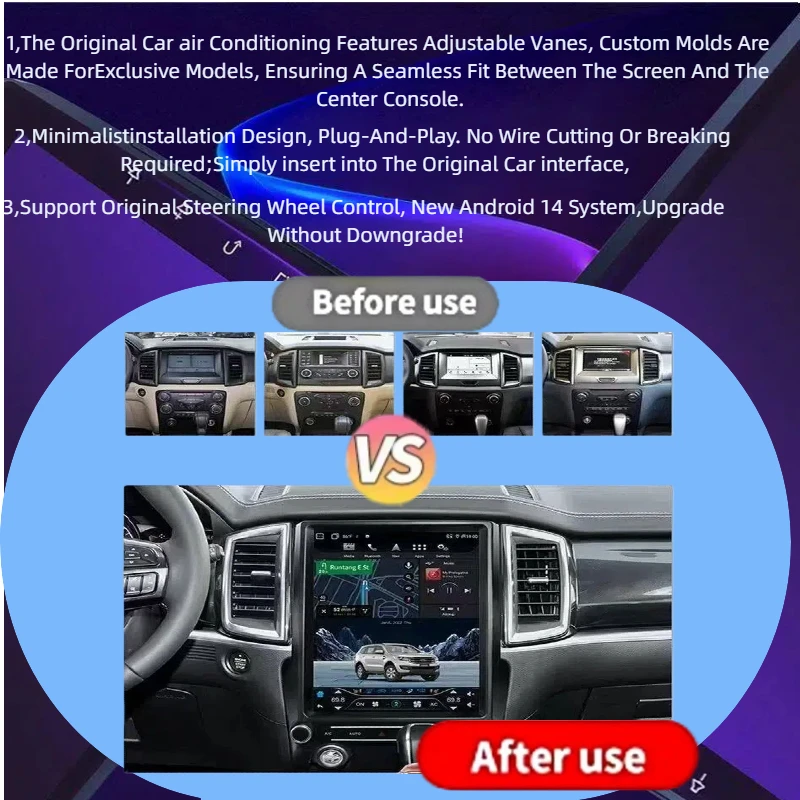 

Android Car Radio for Ford Ranger Everest 2016-2021 Vertical Screen Stereo Receiver Autoradio Multimedia DVD Player GPS