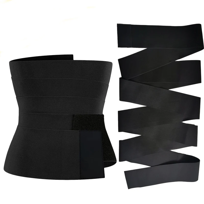 Mulheres cintura bandagem envoltório trimmer cinto cintura trainer shaperwear controle de barriga emagrecimento queima de gordura para pós-parto bainha cinto