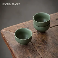 1 Pcs Japanese Ceramic Teacup Handmade Pottery Tea Bowl Travel Meditation Cup Exquisite Master Cup Household Tea Set 70ml