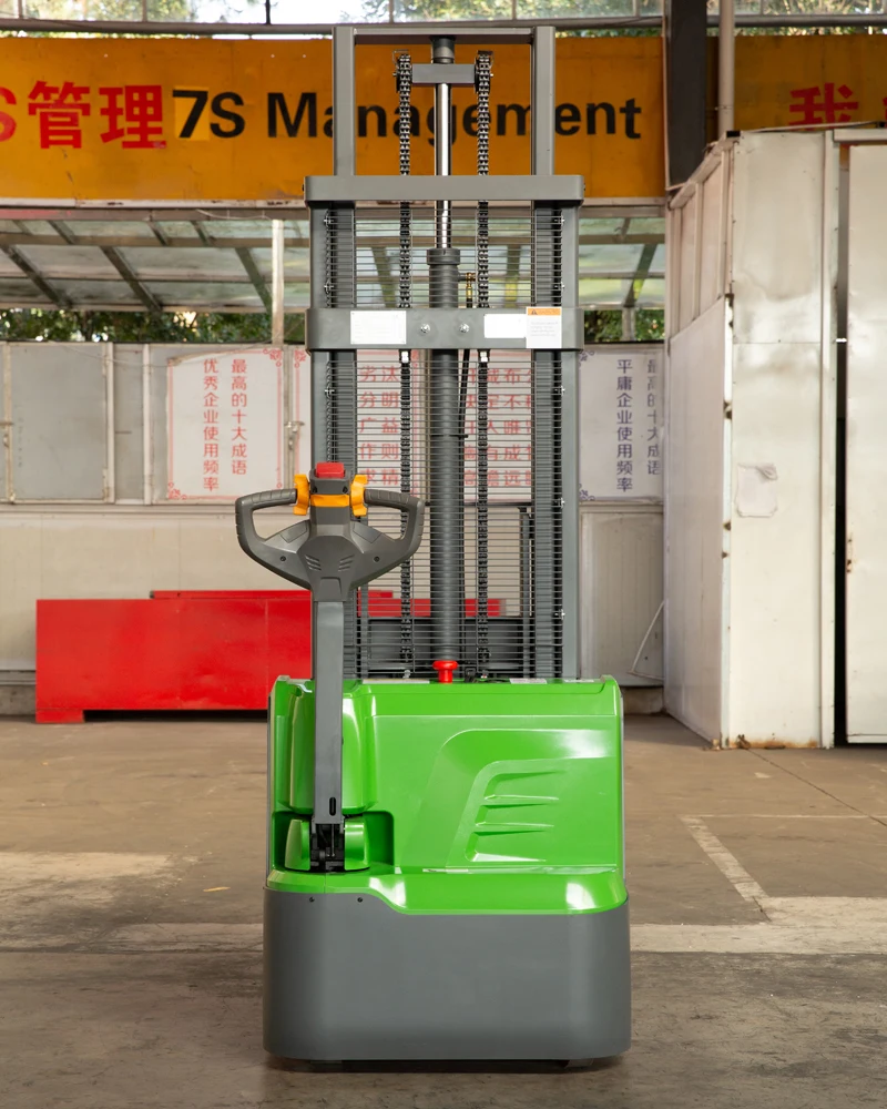 MOVMES 1.5tons electric stacker forklift widely used in small warehouse and super market