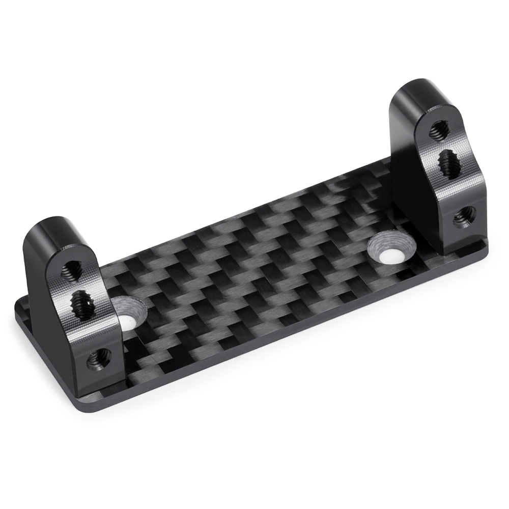 YEAHRUN Carbon Fiber + Aluminum Servo Mount Fixed Bracket Plate for Tamiya 1/10 Clod buster 4x4x4 Monster Truck Upgrade Parts