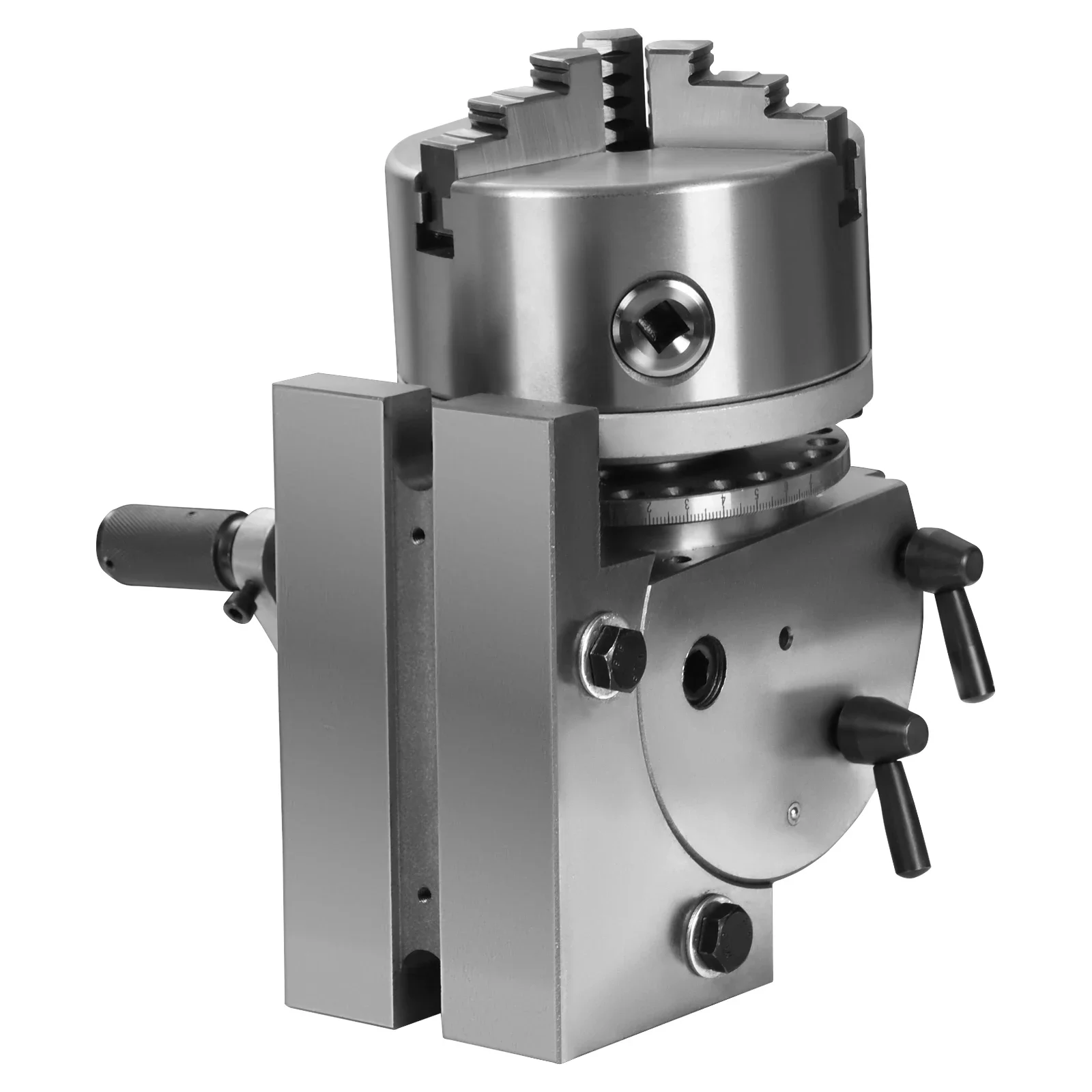 Kepala Pembagi Presisi Universal Sihao BS-4in/5in/6in 3-Jaw Indexing Head Tailstock & Chuck untuk Pengeboran, Penggilingan, dan Pengasahan