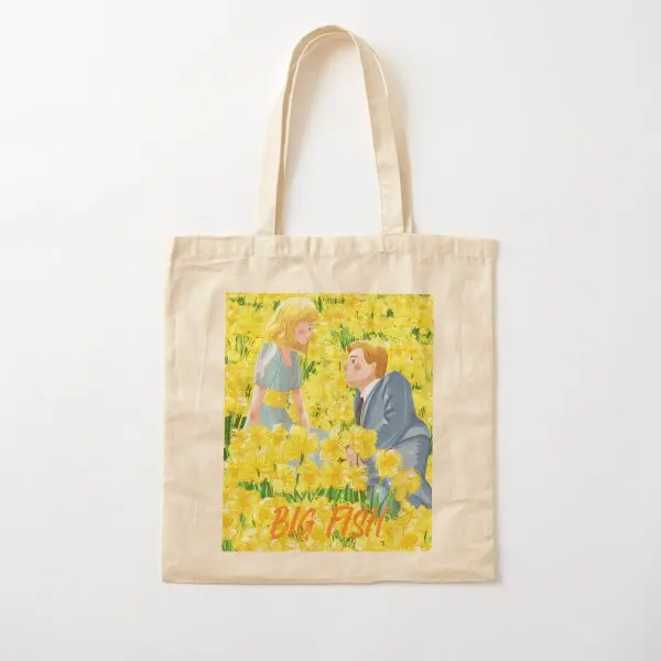 

Сумка-тоут женская складная из хлопчатобумажной ткани с принтом «большая рыба»