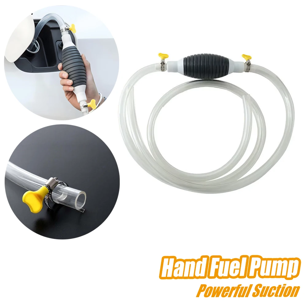 1M Multifunction Liquid Sucker Hand Fuel Pump Powerful Suction Two Stop Pump Petrol Diesel for Car Motorcycles Trucks Easy Tools