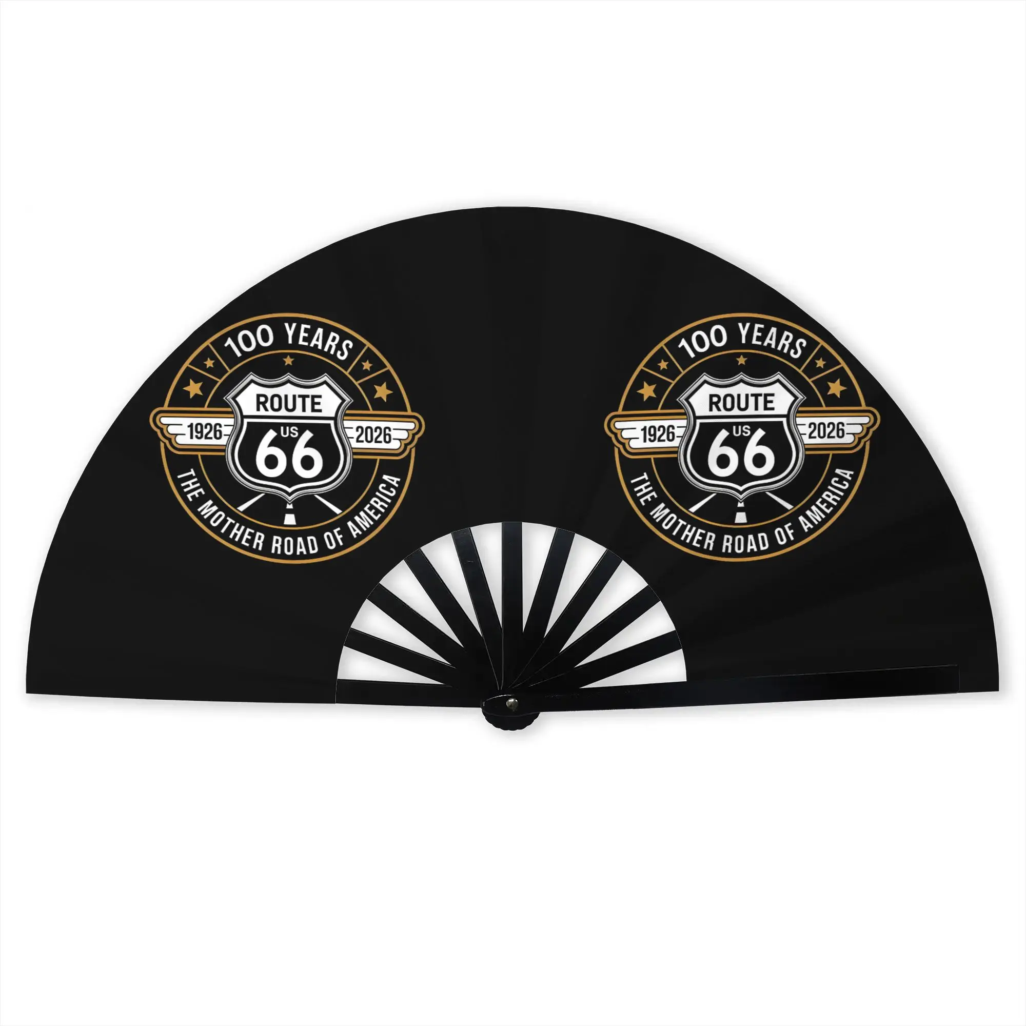 Route 66 Mother Road Traditional Folding Fan Oriental Art  High-Quality Fans Gift Classic Decorative Hand Fan
