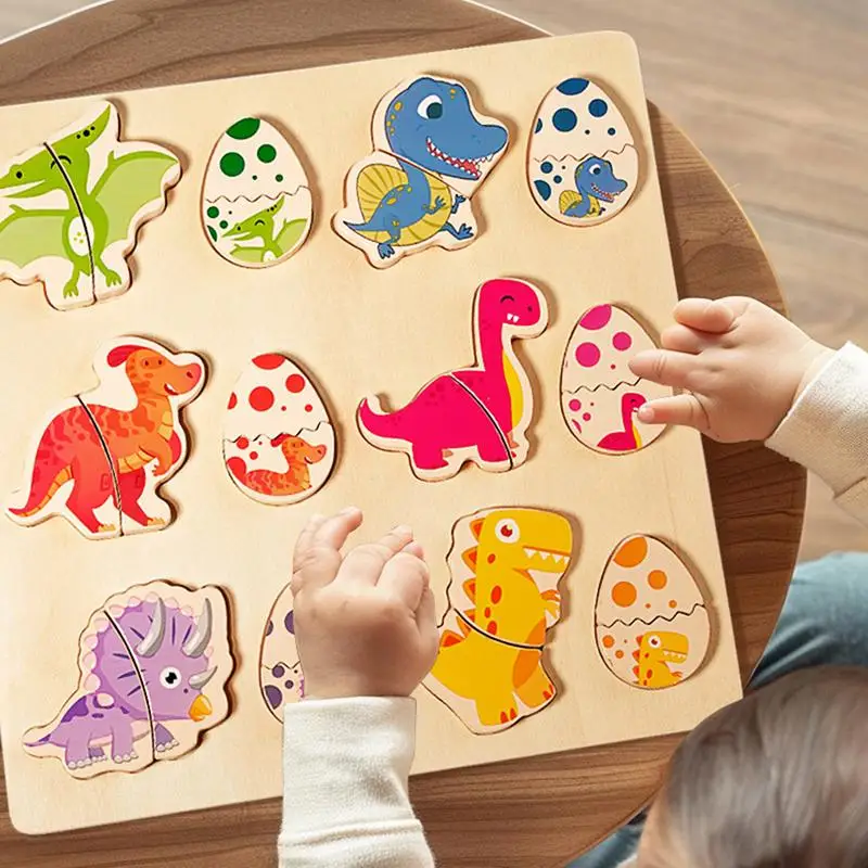 Puzzle di dinosauri per bambini Bambini Giocattoli coordinati a forma di uovo di dinosauro Giocattolo di dinosauro del fumetto Giocattoli di apprendimento portatili per la casa