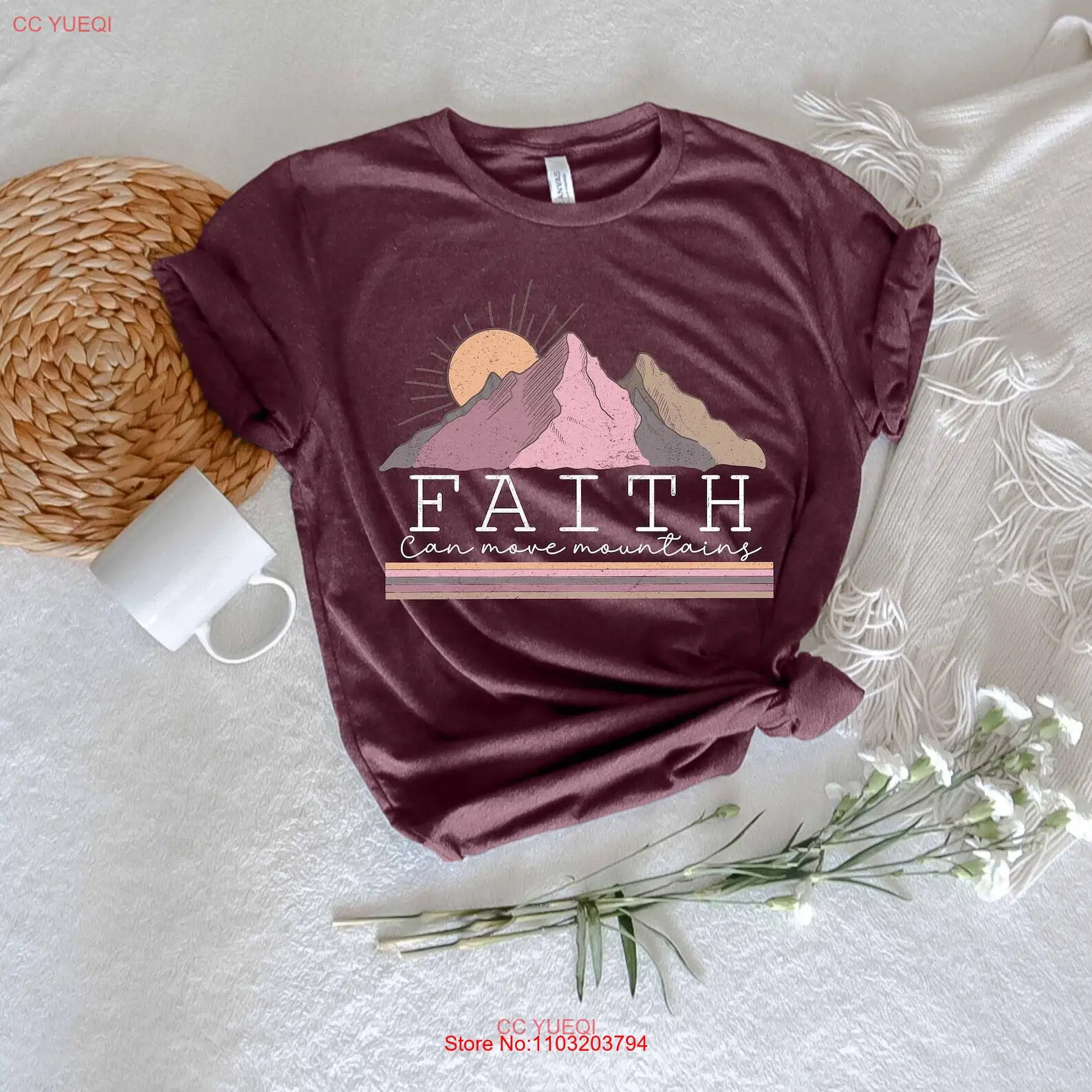 Рубашка Faith Can Move Mountain shirt, религиозная рубашка, христианская рубашка, церковная рубашка