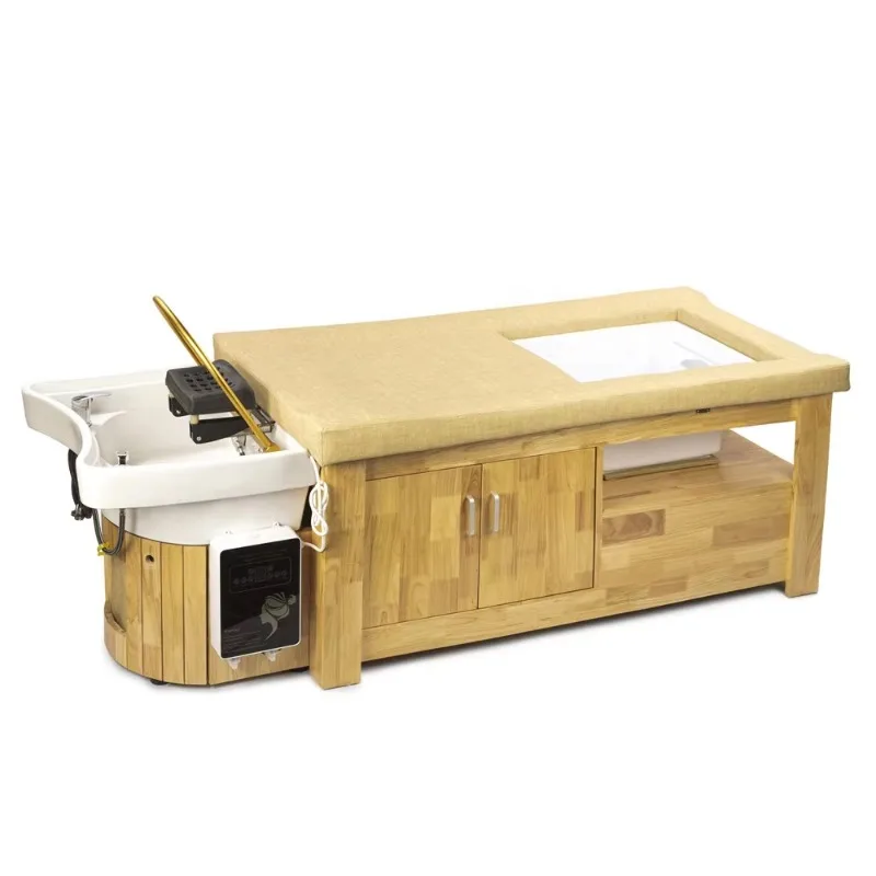 

Salon Furniture Hair Salon Washing Water Circulation Head Spa Thai Shampoo Bed With Foot Spa