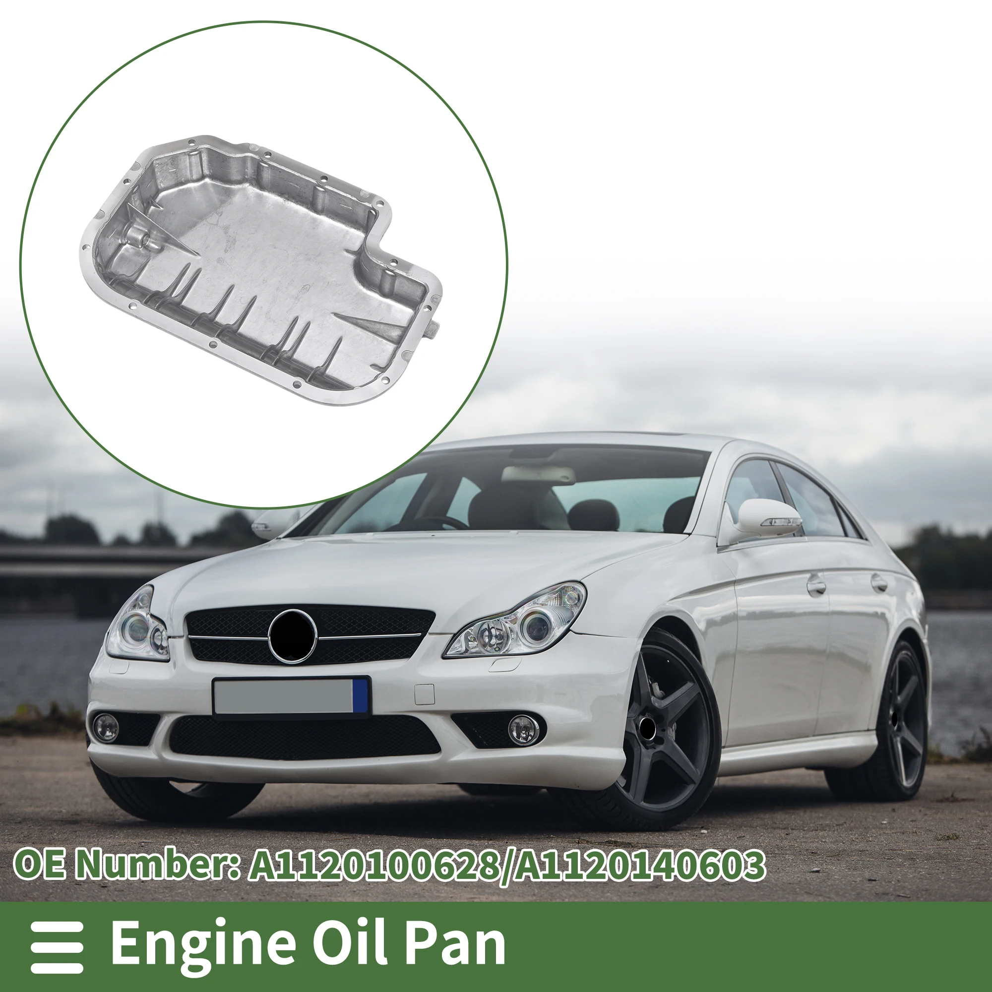 

UXCELL 1 шт. No A1120100628 Масляный поддон двигателя для Mercedes Benz CL55 для AMG V8 5.5L 2001-2006 Алюминиевые серебристые масляные поддоны