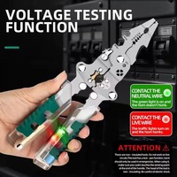 Foldalbe Wire Stripping Pliers Voltage Testing Cable Cutting Crimping Pliers Multifunctional Wire Stripper Electrician Pliers