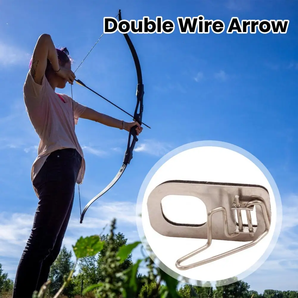 Double Steel Wire Arrow Shaft Flexible Stable Arrow for Recurve Bow Anti-slip Pads Portable Design Right or Left for Hunting