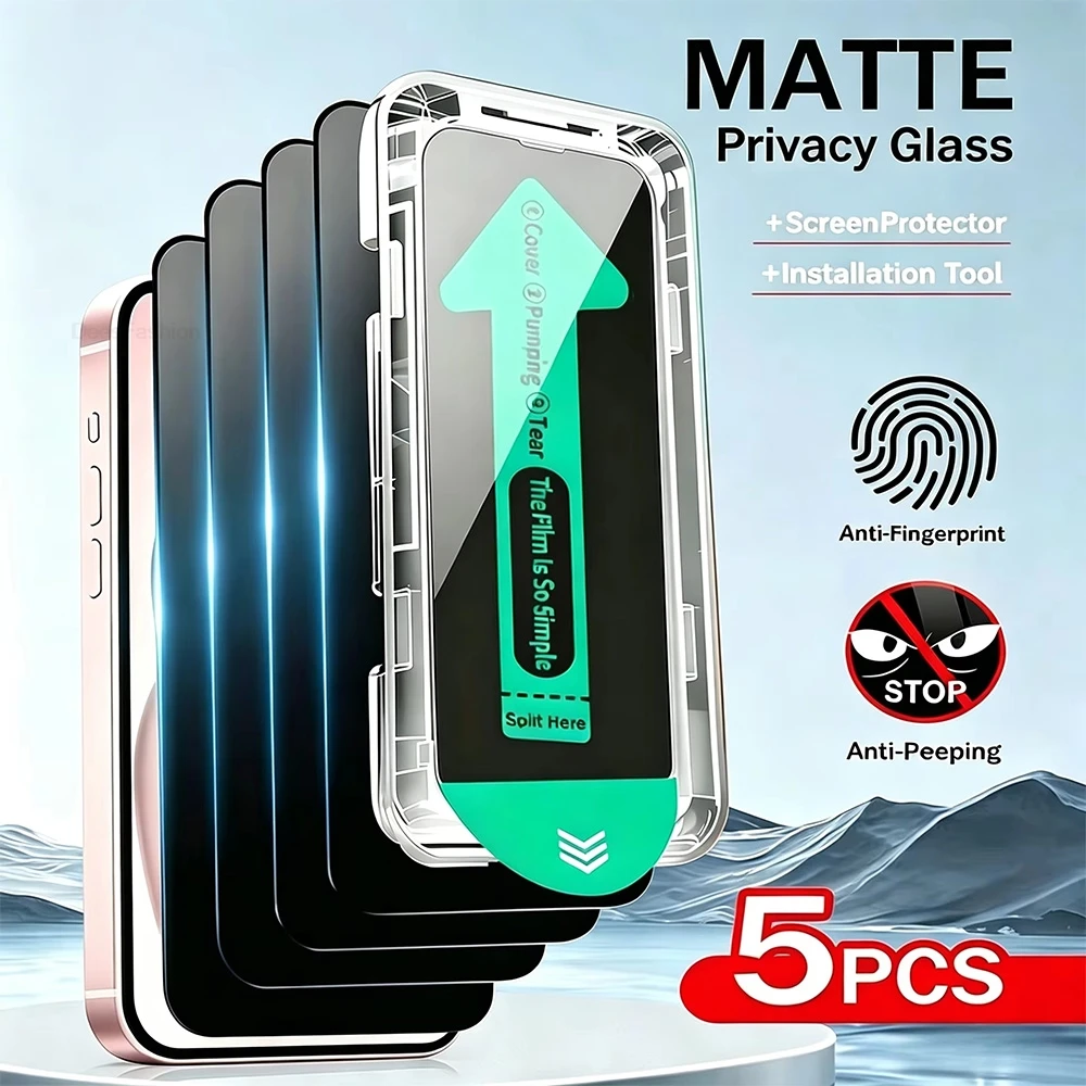 1-5 Stück Für iPhone 18 17 16 15 14 13 12 11 Pro Max Plus Xs 16e Air Privacy Gehärtetes Glas Matt Displayschutz Staubfreies Glas