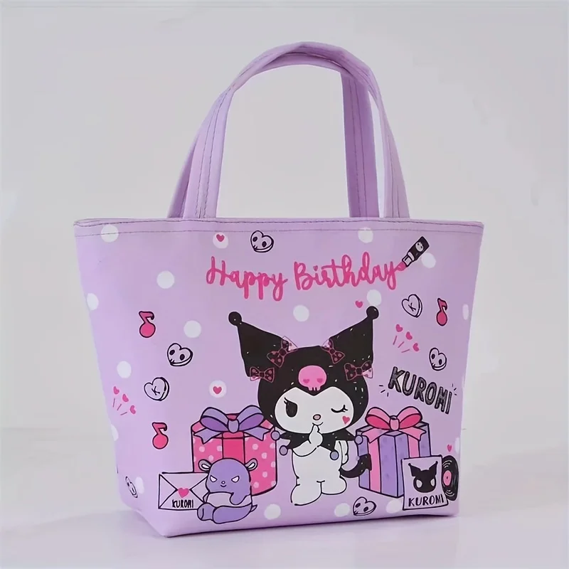 1pc Girl\'s Cartoon PU Leather Lunch Box, Cute And Portable Lunch Box, Water Bottle, Lunch Handbag