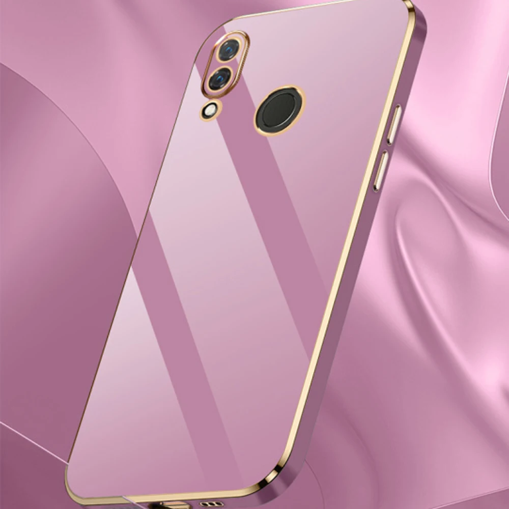 For Honor 8X Case Honor View 10 Lite Phone Case JSN-L11 JSN-L21 JSN-L22 JSN-L23 Silicone Back Cove Fundas Luxury Square Plating