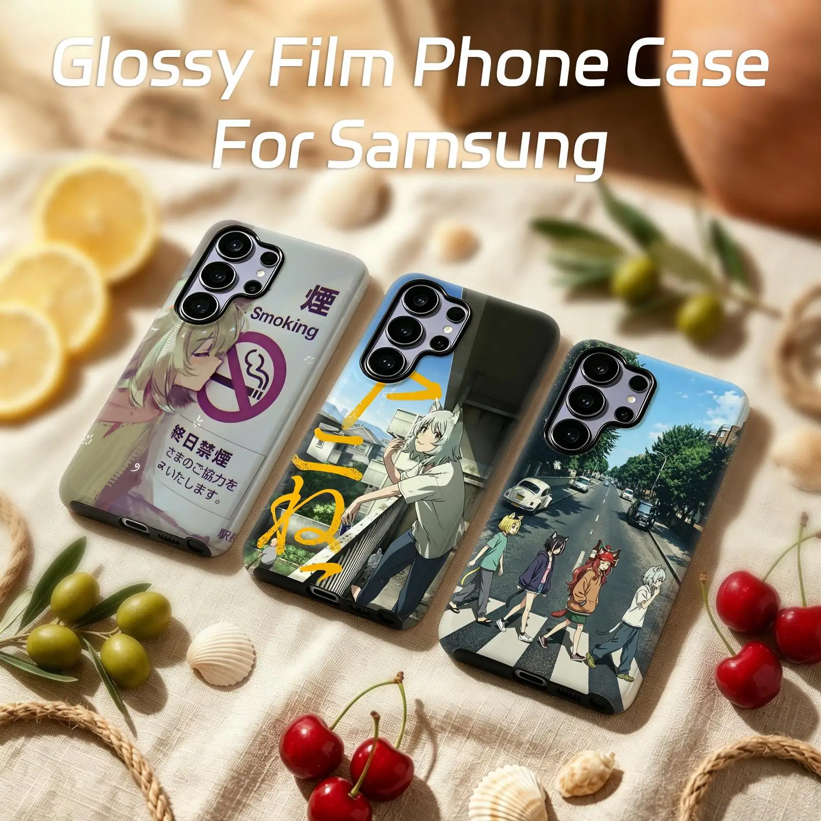 Chainsmoker Cat  Phone Case For Samsung Galaxy S26 25 S24 S23 S22 S21 Ultra Glossy Film Phone Case