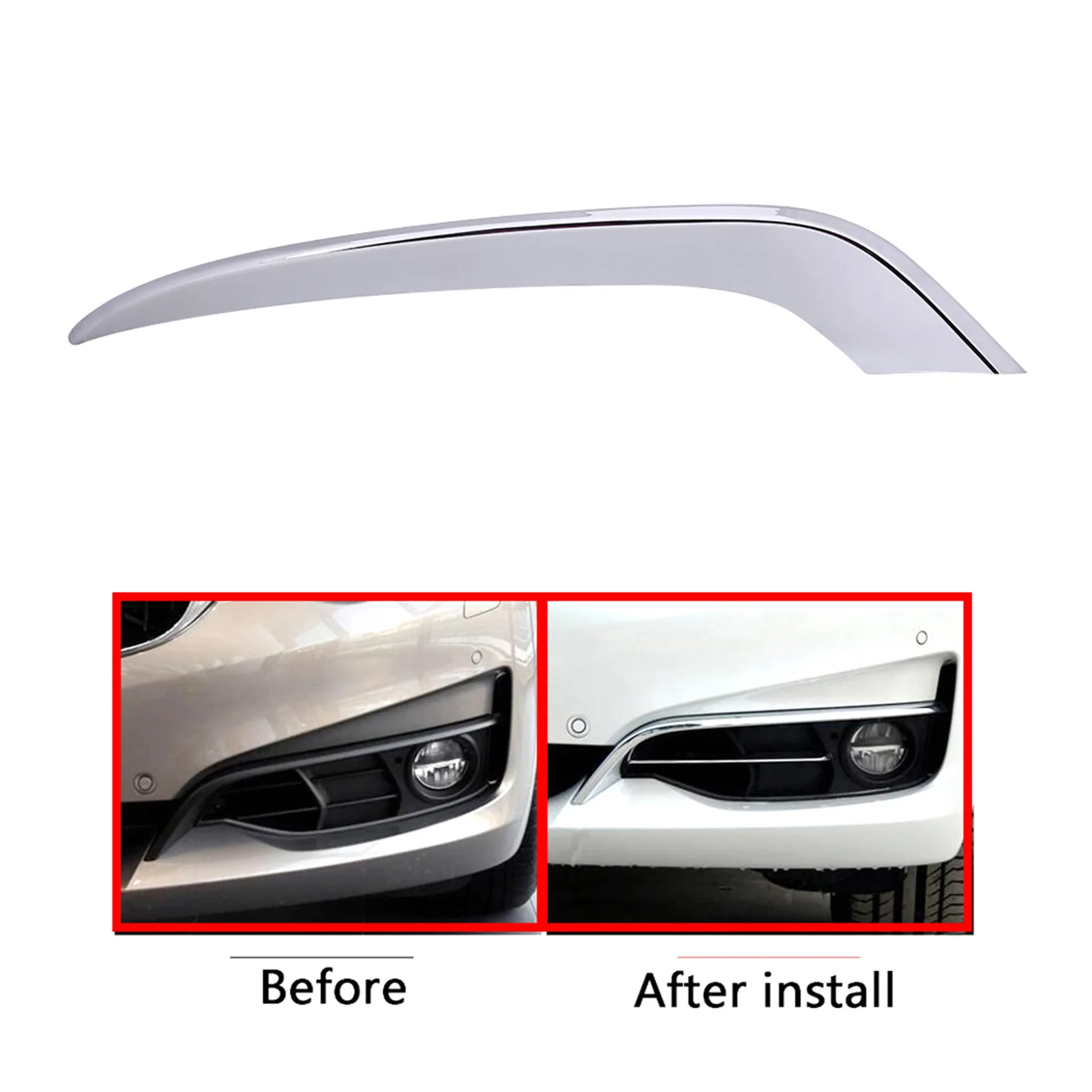 ABS Chrome Car Front Fog Light Lamp Trim Cover Fit for BMW 3 SERIES GT F34 2013-2017 Car Accessories