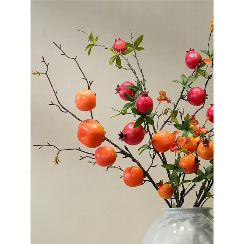 

Persimmon New Year's Eve Flower High-end Light Luxury Living Room Fake Flower Arrangement New Year's Decorative Flower Ornament