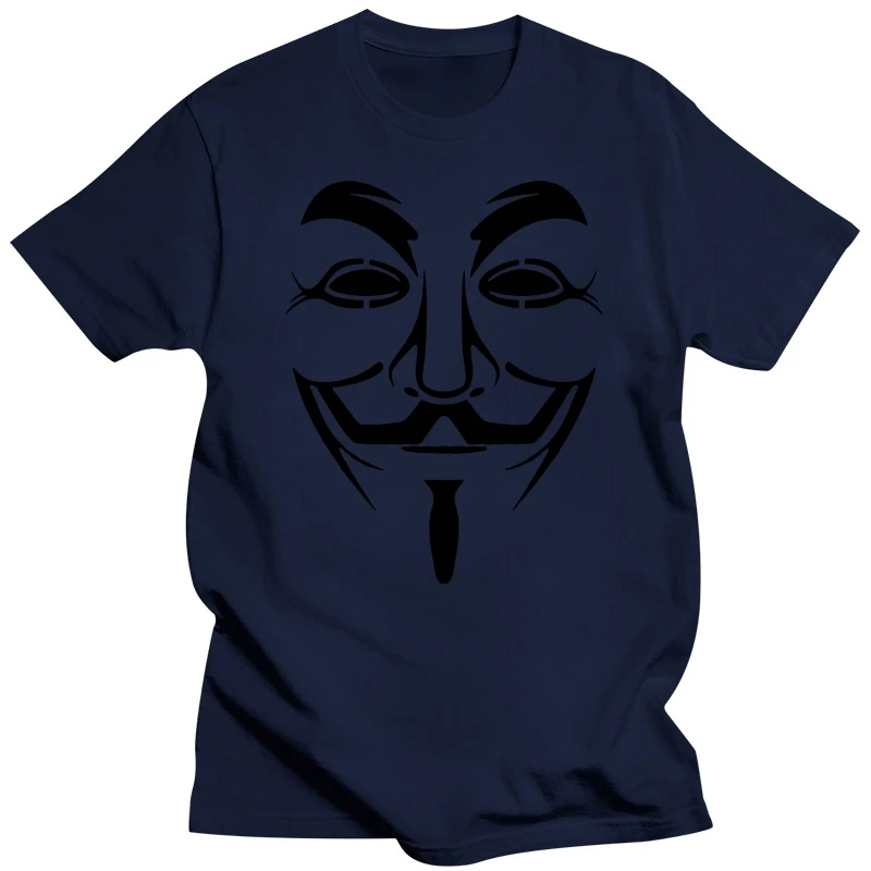 Anonymous Mask T-Shirt S-3XL V Vendetta Guy Fawkes Disobey Freedom Hacker