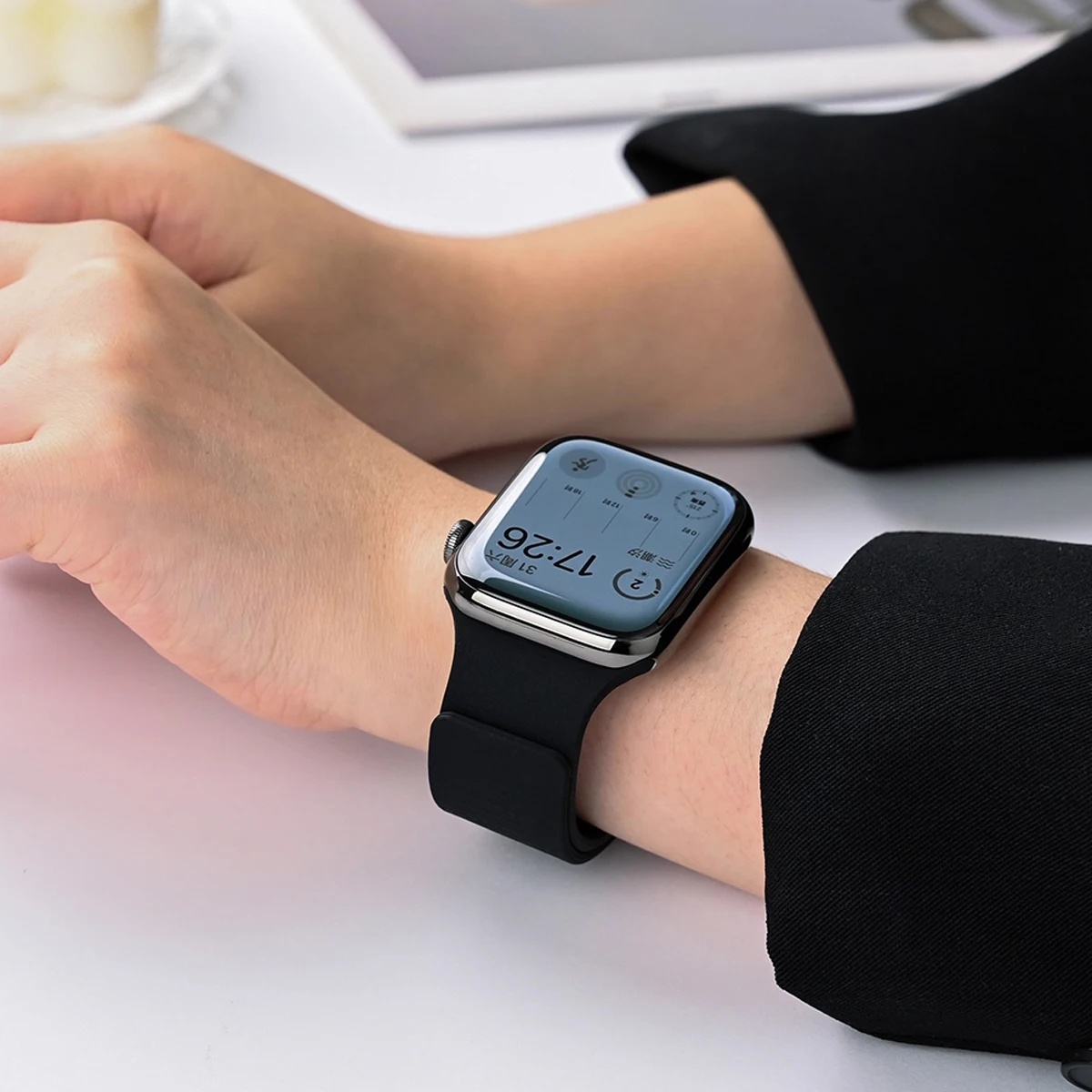 ل Iwatch الترا 3 2 1 49 مللي متر 9 8 7 6 54 3 2 1 سيليكون الفرقة ل أبل سلسلة ساعات 11 10 42 مللي متر 46 45 41 44 40 38 مللي متر حزام مغناطيسي