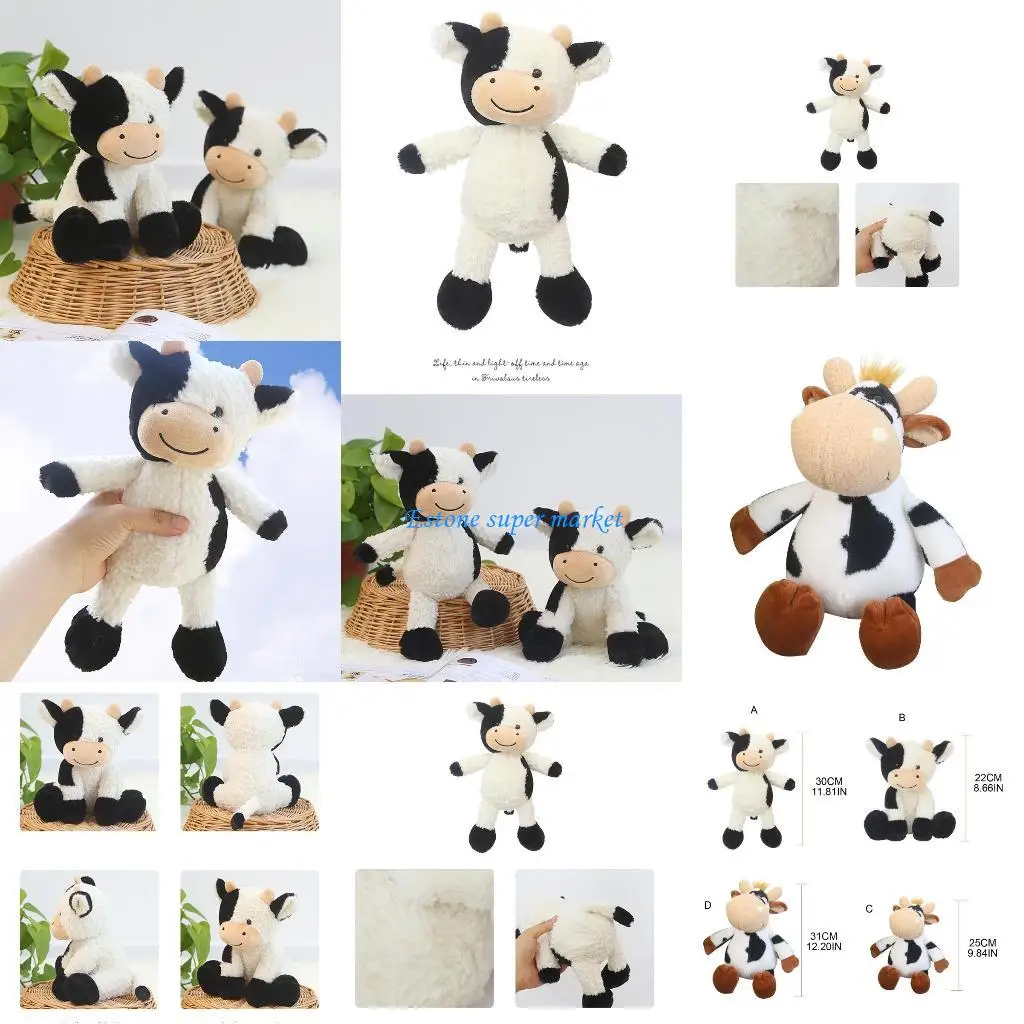 090B Weiche gefüllte Kuh süße Plüschpuppe Baby Kinder schlafen und spielen Spielzeug